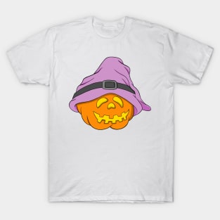 Slouchy Hat Halloween Pumpkin Pink Version T-Shirt